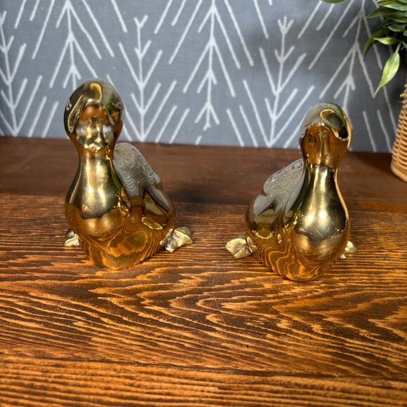 Vintage Brass Duck Family Set Mother Duck and Baby Ducks Figurine - Picture 11 of 17